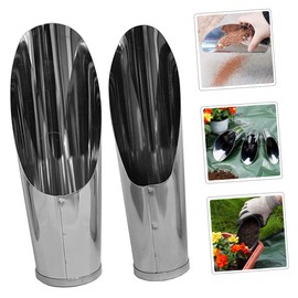 Kisangel Sturdy Soil Scoops 2pcs Stainless Steel Garden Shovel for Potting Soil Transplanting and Flower Planting