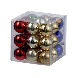 25 Mm Glass Multi Shiny Ball Christmas Ornaments