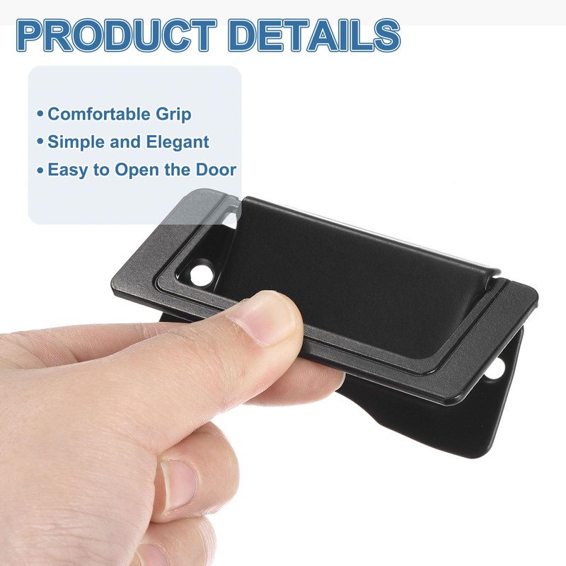 PATIKIL Recessed Pull Door Handle, 4 Pack Invisible Flush Pull