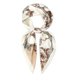 vimate Satin Hair Scarf for Women -35 inch Lightweight Beige Champagne Silk Head Scarf for Sleeping Hair Wrapping at Night (Style123)