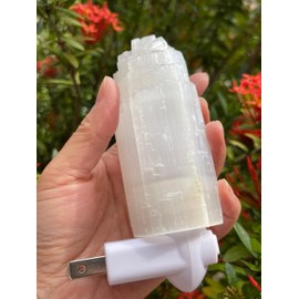 GAF TREASURES Selenite Iceberg Night Light, Selenite Crystal Nightlight Plugin, Selenite Skyscraper, Night Light Kids and Baby Nursery (5 Night Lights)