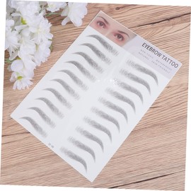 IWOWHERO 2pcs Imitation Eyebrow Stickers Realistic Artificial Eyebrow Transfers for Men and Women Easy to Use Temporary Brow for Sparse Hair Black Design