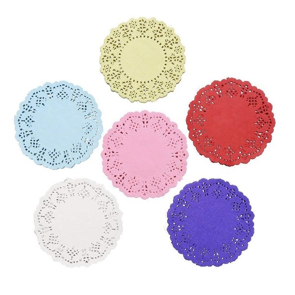 CCINEE Lace Paper Decorative Paper Coasters (6 Colors, Approximately 120 Sheets)