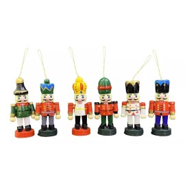 Navidad 6 Soldaditos Navideños Soldado Madera Navidad Santa Adorno