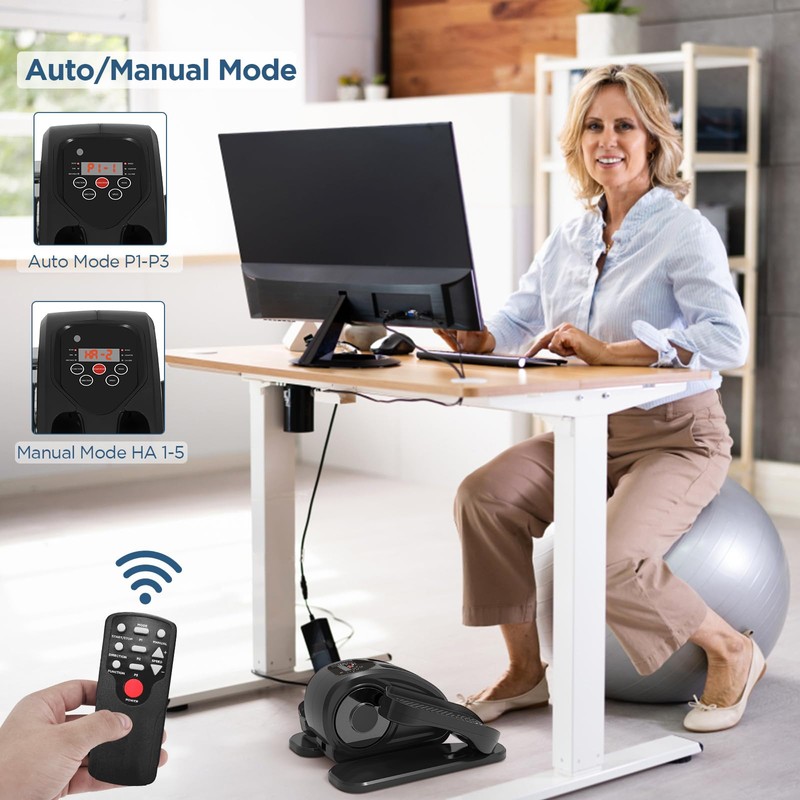 Under Desk Elliptical, Electric Seated Pedal Exerciser Quiet Compact Mini