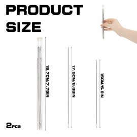 LNQ LUNIQI Long Darning Needles with Large Eye, 20 Sticks Hand Sewing Needles Thickness, Stainless Steel Doll Needles Extra Long with Storage Bottle for Doll Making, Leatherwork (2 Sizes)