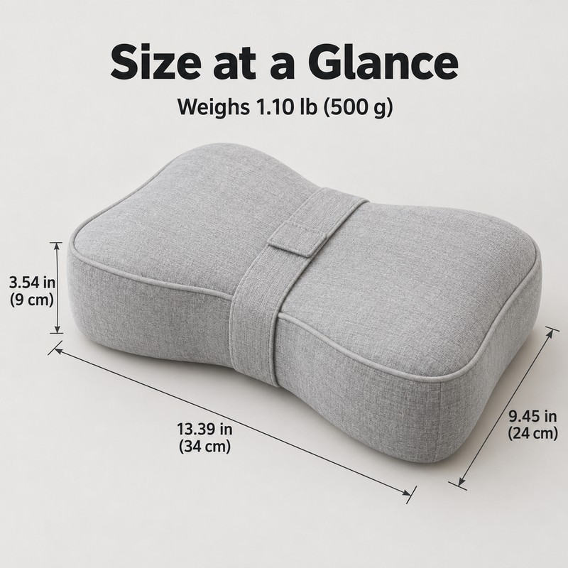 Knee Pillow for Side Sleepers with Adjustable Strap – Contoured