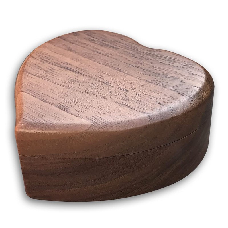 BinkeGG Walnut Wooden Heart Shape Music Box with Sankyo Musical