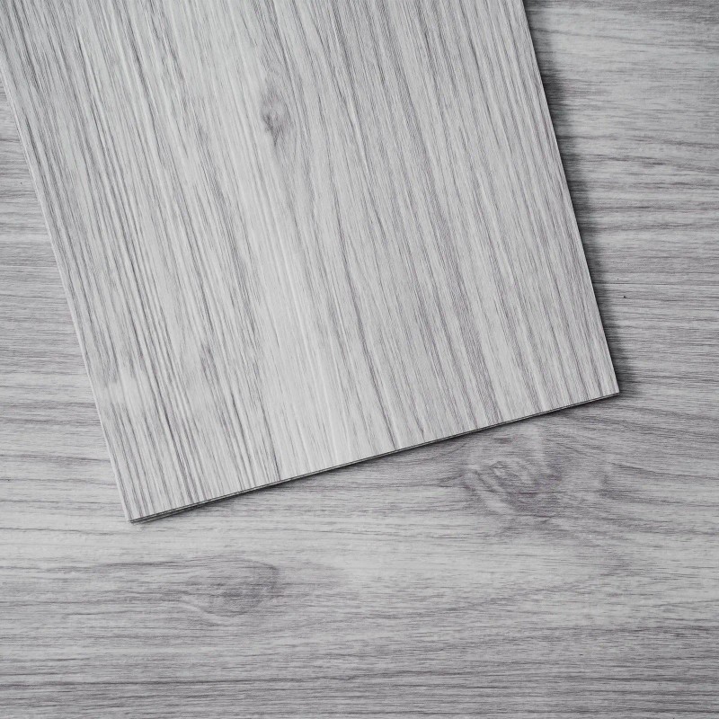 Self Adhesive Light Gray Modern Wood Grain Vinyl Floor Tiles
