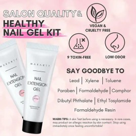 Makartt Poly Nail Gel Kit, Clear Pink Spring Summer Color Na                                                                                          