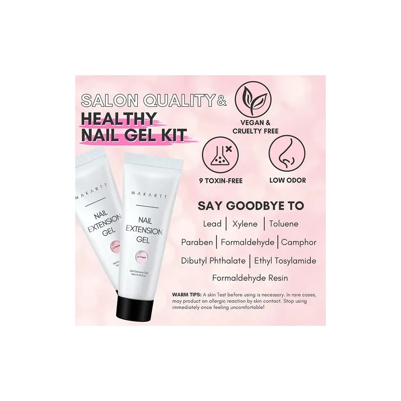 Makartt Poly Nail Gel Kit, Clear Pink Spring Summer Color