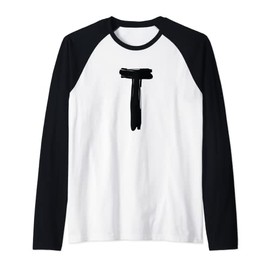 Creative Bold Black Letter T - Design - Alphabet - Marker Raglan Baseball Tee