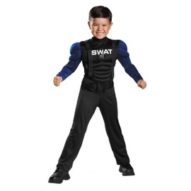Disguise Swat Toddler Muscle Costume, Small/2T by Disguise, black