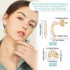 Beebeecraft 10pcs/box Pearl Earring Accessories 18K Gold-Plated Rectangular Brass Earring