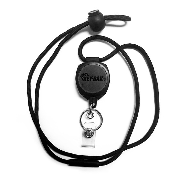 KEY-BAK Sidekick Retractable Badge Reel and Keychain Breakaway Lanyard with a Key Ring and Twist-Free Clear I.D. Badge Holder on a Retractable Lanyard, Model Number: 0KB1-0A44