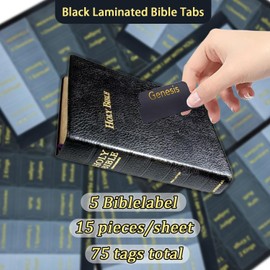 75Bible Tabs Black-Gray Gradient Tone Bible Tabs for Christian Bible Tabs for Study Bible Index Bible Stickers Journaling Supplies Bible Study Accessories for Men and Women