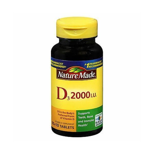 Nature Made Vitamin D3 Tablets 100 Tabs 2000 IU