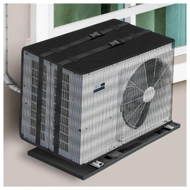 XJWWHZ Window Air Conditioner Covers for Outside, Black Mesh Ac Unit Covers Outdoor, Ac Cover for Protect Against Dust, Leaves(17Wx12Dx13H)