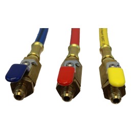 Imperial Tool 955MRS Charging Hose, Polar Shield, B, Y, R, 60" with Low Loss Ball Valves