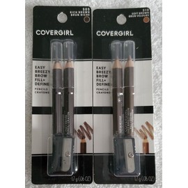 COVERGIRL Lot Of 2 CoverGirl Easy Breezy Brow  Fill+Define Pencils 505 Rich& 510 SoftBrown