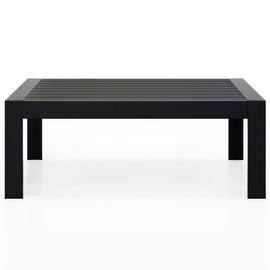 Solaste Aluminum Outdoor Coffee Table, All-Weather Rectangle Metal Patio Coffee Table Furniture for Balcony, Garden, Indoor or Outdoor Use, Black