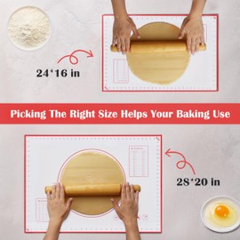 BlueBark 1 PCS - 24"L x 16"W Non-stick Silicone Baking Mat for Pastry & Dough, Sourdough Bread Making Tools, Kitchen Counter, Cooking Enthusiasts