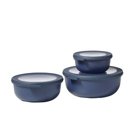 Mepal Set Cirqula Round 3 Parça Yuvarlak Saklama Kabı (350+750+1250) - Nordic Denim
