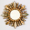 Decorative Small Round Wall Mirror 6in- Peruvian Accent Wood Gold