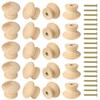 Leikedun Furniture Knobs Wood Drawer Handle Wooden Knob with Screws