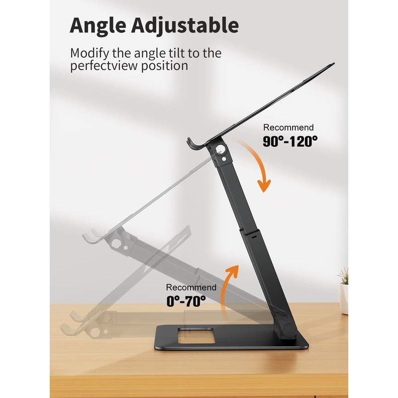 tounee Laptop Stand for Desk Adjustable Height, Telescopic Computer Stand
