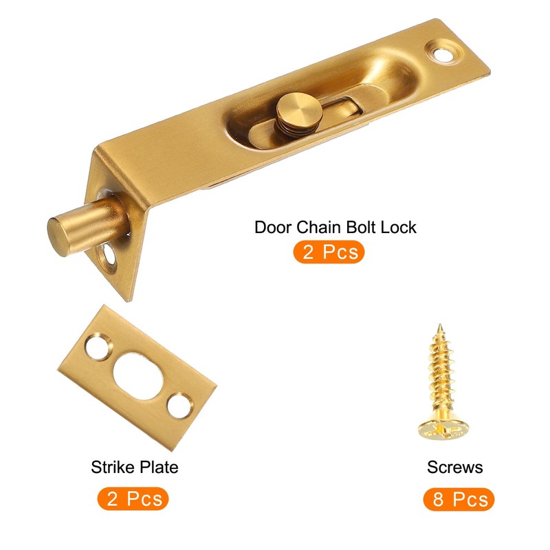 MECCANIXITY Flush Bolt 4.06 x 0.87 Inch Solid Brass Door
