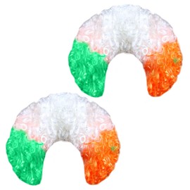 HIXNUG 2Pcs Irish Flag Afro Wig Curly Afro Hair Wig St Patrick’s Day Sporting Events Fancy Dress Parties Accessory for Men Women