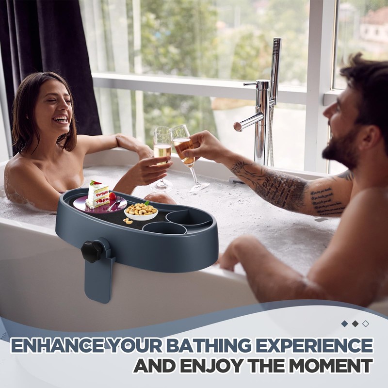 Geelin 2 Pcs Hot Tub Table Tray, Adjustable Aboveground Bathtub