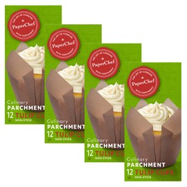 PaperChef - Parchment Tulip Baking Cups - Easy Release, Non-Stick Paper - Decorative Baking Cups, Perfect for Parties, Weddings, and Holidays - 12 Count - 4 Pack