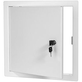 Premier 8x8 Universal Steel Flush Access Panel Door with Screwdriver Latch, White Prime Coat Finish, Wall or Ceiling Mounted Access Door for Drywall, Plumbing, Electrical, FL-2002