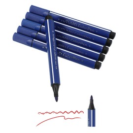 PATIKIL Colored Markers, Deep Blue 6 Pack Washable Coloring Drawing Doodling Markers Broad Line Art Marker Water Color Pens Set for Adult Coloring Books Sketching