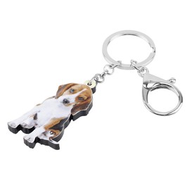 WEVENI Acrylic Cute Beagle Dog Keychain Accessories For Women Girls Bag Car Charms (Beagle B)