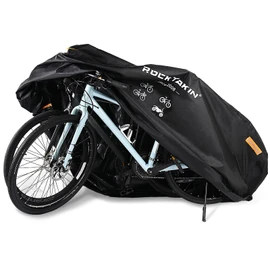 Bike Cover for 2 or 3 Bikes Outdoor Waterproof, 300D Oxford Heavy Duty Bicycle Cover Rain Dust UV Wind Proof Bike Tarp with Reflective Strips Storage Bag for Mountain Road Electric Bike