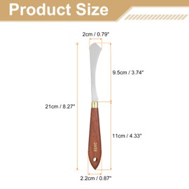 HARFINGTON Palette Knife Painting Tool 3.74" x 0.79" Stainless Steel Teardrop Blade 8.27" Length Spatula Painting Pallet Knives with Hole Beech Wood Handle for Oil Acrylic Canvas, Red/Silver