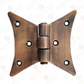 Adonai Hardware "Azur" Heavy Duty Antique Vintage Cabinet Butterfly Hinges for Barn Doors, Cupboards, Wooden Jewelry Box, Furniture, Treasure Chest and Trunks(Antique Copper)