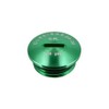Locking screw, green, anodised aluminium (oil filler opening) with O-ring