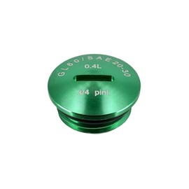 Locking screw, green, anodised aluminium (oil filler opening) with O-ring