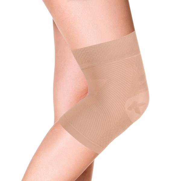 OrthoSleeve KS7 Compression Knee Sleeve for Knee Pain Relief, Aching Knees, patellar tendonitis and Arthritis Relief (Small, Single, Natural)