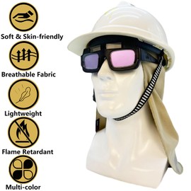 Fullsheild 2 Pcs FR Hard Hat Liner Sun Shade Flame Resistant Neck Protection Welding Accessories for Men Under Hardhats One Size