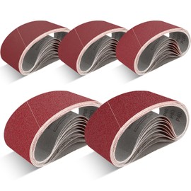 FEIHU 10 Stück Aluminiumoxid-Schleifbänder 65 x 410 mm Schleifband. zum Polieren Metall, Holz.Schleifpapier für Band-Schleifer/Schleif-Maschinen 80 Körnungen