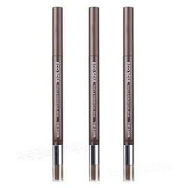 The Saem Eco Soul Pencil and Powder Dual Brow 03 Dark Gray 3 pcs basic / 더샘 에.코 소울 펜슬 앤 파우더 듀얼 브로우 03 진회색 3개 기본