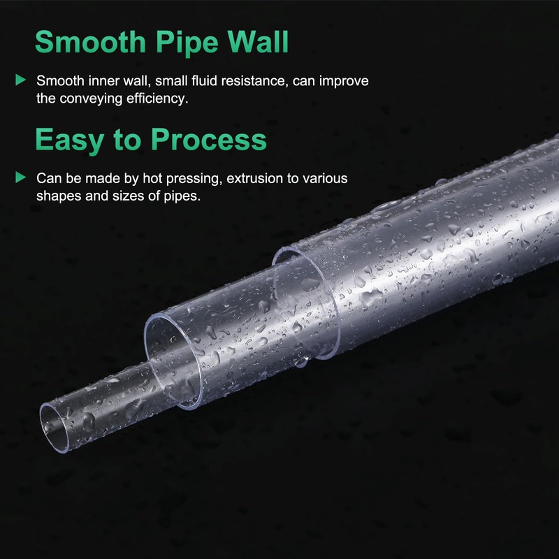 M METERXITY 3 Pack Clear Rigid PVC Pipe 11mm (0.43")