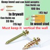 laffeya Double Headed Screws, Bear Claw Screw Hanger, Picture Screws