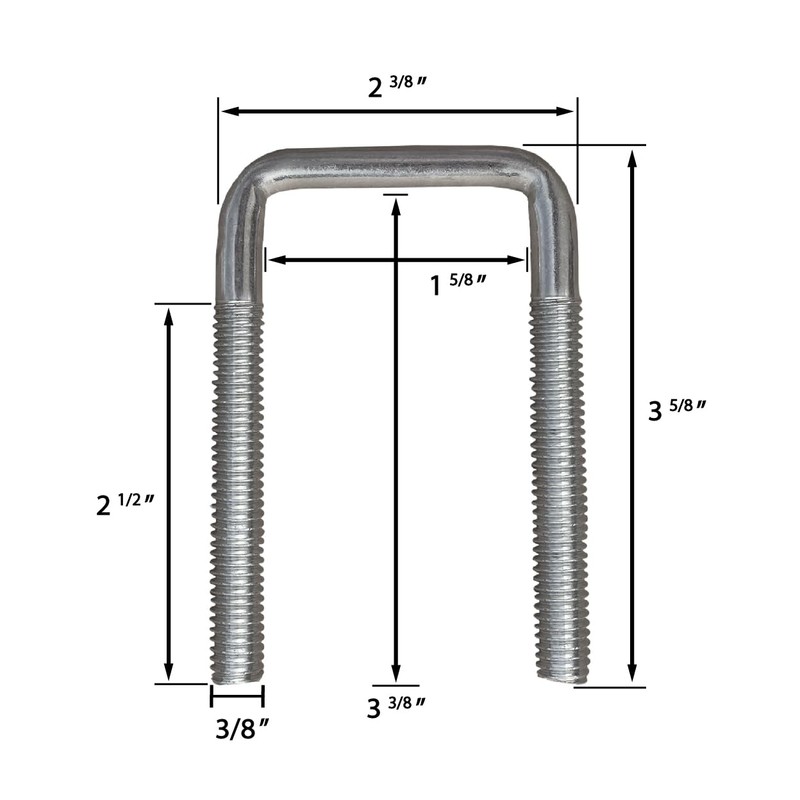 A.A Square U Bolts & Tie Plate Kit for 1-1/2"