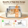AIPERRO Small Stainless Steel Cat Litter Box for Kitten &
